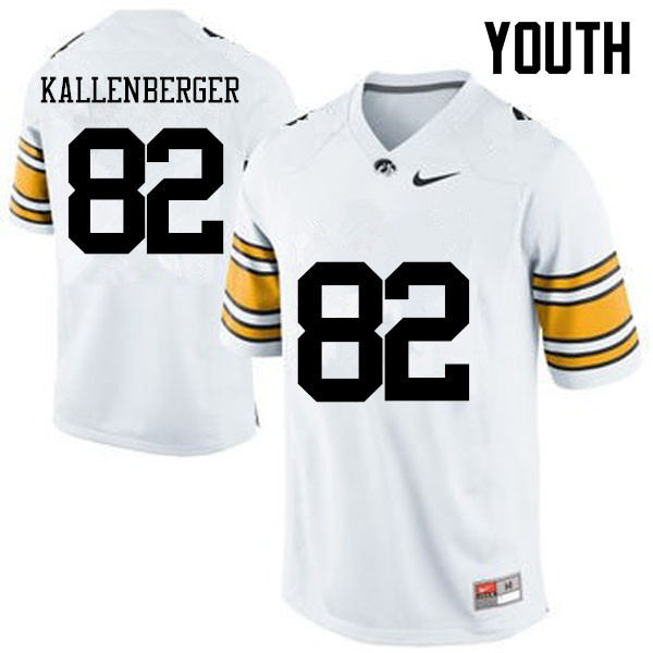 Youth Iowa Hawkeyes #82 Jack Kallenberger College Football Jerseys-White - Click Image to Close